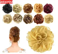 Top Synthetisch Haarbroek Extensions Messy Scrunchies Hair Pieces voor Vrouwen Donut Updo Ponytail Bea152 DHL
