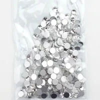 Kristall weißer flacher hinterer Nagel Rhinestone SS3-SS50 3D Charm Diamant Stein Glitter Perlen Nägel Dekorationen