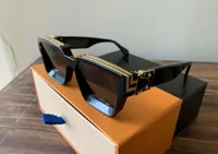 Wholesale-free shipp moda marca milionário óculos de sol preto evidência sungles qualidade luxo com caixa