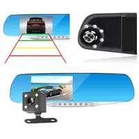 2CH 1080p FULL HD 4.3 "Dual Lens Car DVR Auto Digital DashCam Mirror Recorder 170 grader Night Vision G-Sensor Parkeringskärm