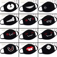 Parti Anime Ayı Yüz Maskesi Yetişkin Çocuklar Eğlenceli Fantezi Elbise Alt Yarım Yüz Ağız Mufle Maske Kullanımlık Toz Sıcak Rüzgar Geçirmez Pamuk Maske Siyah Beyaz