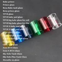 20 typer för resa baby prins TFV8 Big Vape Pen 22 Plus Valyrian Cleito 120 Zeus x Sky Solo Plus Moradin 25 Replacement Pyrex Glass Tube
