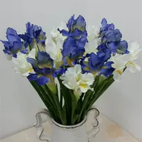 6 adet / grup Yapay İrlanda Iris Çiçek Fleurs Yapısı Düğün Masa Aksesuar Ev Dekorasyon için Sahte İrlanda Çiçekleri
