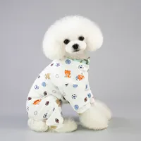 Köpek Pijama Tulum Basit Sevimli Küçük Pet Kedi Giysileri Yavru Ceket Chihuahua Pomeranian Köpekler için Baskı Giyim Gömlek