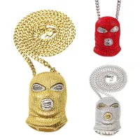 Hip Hop Teller Terrorisme Rood Goud Zilver CS Terrorist Masker Hanger Cubaanse Collier Miami Rapper Kettingen Sieraden Geschenken voor Jongens te koop