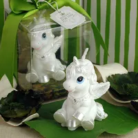 Düğün Çocuk Bebek Doğum Dekor Mumlar Pembe ve Beyaz Mini Unicorn Modeli Sanat Kek Mum