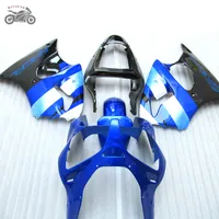 Personalizar partes de la motocicleta Kawasaki ZX6R para carenados 00 01 02 ZX636 ZX 6R 2000 2001 2002 azul inyección kits de carenado chinos negros