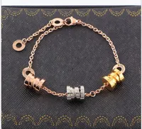 Trois à trois anneaux de couleur printemps Bracelet en or rose 18 carats titane acier ornement couple main cadeau bijoux bracelet assorti couleur