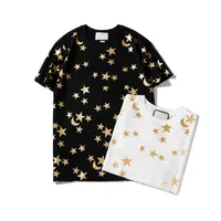 Grappige Ontwerp T-shirt voor Mannen Mode Gouden Star Moon Gedrukt T-shirt Casual Pullover Sport Tops Tee