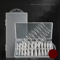 Storage Case Box Transparent PVC Nail Art Empty Container False Nail Tips Display Case Manicure Tool B054