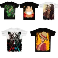Unisex Anime Naruto ONE PIECE Cartoon Summer Street Fashion Casual Short Sleeve Round Neck Sports Hip Hop Tops T-shirt Tee