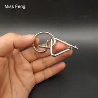 H280 / Triangle y Mini Redondo Metal Puzzle Ring Model Solution Brian Teaser Gadget Intelligence Juego Juguetes Niños Regalos