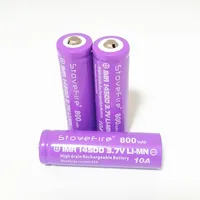 100% Hoogwaardige batterij Stovefire IMR 14500 800mAh 10A 3.7V oplaadbare lithiumbatterijen., Kan worden gebruikt voor 60W e-sigaretten,