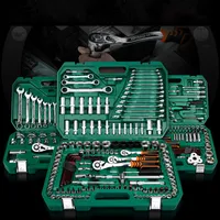General Household set Car AUTO Repair Tool Kit with Plastic Toolbox Storage Case Socket Ratchet Wrench Screwdriver Hand Tool