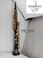 Yanagisawa S-992 Straight sopranosaxofon Svart koppar BB Musikinstrument Professionell kampanj med munstycke. Vass