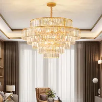 LED -ljus modern kristallkronor American K9 Crystal Chandelier Lights Fixture Hotel Dining Bed Living Room Home Inomhusbelysning