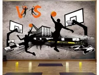 カスタマイズされた3Dステレオスポーツジム写真ウォールペーパー壁画バスケットボールスポーツ屋内屋外アクティビティ競争の背景Papel de Parede