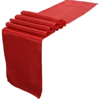 CNIM Hot Wedding Party Decoration Satin Table Runner, Red