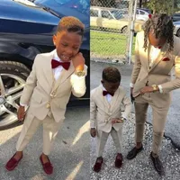 Yüzük Taşıyıcı çocuğun Resmi Giyim Smokin Şal Yaka Bir Düğme Çocuk Giyim Düğün Parti Çocuklar Için Suit Boy Set (Ceket + Pantolon + Yay)