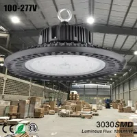 ETL DLC 5 anni di garanzia UFO Led High Bay Lights 100W 150W 200W LED Illuminazione industriale Led Warehouse Mostra lampada Lampada per illuminazione Highbay Light