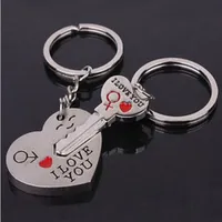 Hot Fashion "I Love You" In Heart Arrow +Key Lock Couple Couple Key Chain Ring Keyring Keyfob Lover Gift Couple Keychain Accessories