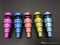 colorful Universal Male Female Fit 10mm 14mm 18mm 6 in 1 Domeless Titanium Nail Titanium GR2 Nails for water smoking pipe