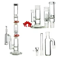 Straight Buduj A Bong 3 Chambers Oil Dab Rig z Catch Honeycomb Disc Perc Dome Prowerhead Ice Pinch Perc Water Glass Rury