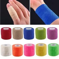 2021 Bandage élastique auto-adhésif extérieur Premiers secours de soins de santé médicaux Traitement de gaze pour le support du genou Fixation du poignet de poignet 4,5cm * 5M bandages