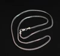 1.6mm 925 Sterling Silver Fox Tail Cadena Collar Cadenas de Moda Hombres Mujeres Joyería Collar DIY Accesorios16 18 22 24 26 pulgadas