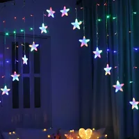 Brelong 8 patronen LED Star Lights String Indoor Curtain String Lights Outdoor Waterdichte Vakantie Lichten Warm Wit / Multicolor