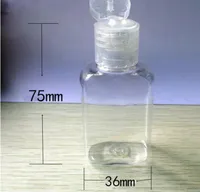 Ayaklı Üst Kapağı SN304 ile El Temizleyici Jel Şampuan Numune Şişeleri Seyahat Küçük Plastic Bottle için 30ML Şeffaf Şeffaf Alt Paketi Şişeler