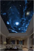 Papel pintado fotográfico 3D personalizado grande 3D murales en el techo papel pintado hermoso cielo estrellado HD imagen grande sala de niños pintura de techo decoración