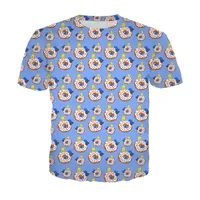 Yeni 3D Baskılı T-shirt Çörek Kek Desen Kısa Kollu Yaz Tarzı Kadınlar Rahat Tops Tees Moda O-Boyun T Gömlek Erkek DX032