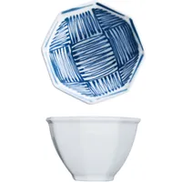 Antique Blue and Biały Porcelanowy Teacup Osobisty Master Cup Ceramiczny Kwadratowy Kubek Japoński Styl Mały Herbata Bow