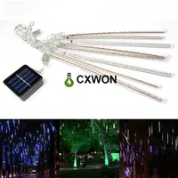 LED Şerit Işık Dizeleri 30 CM 144LED Güneş Meteor Duş Yağmur Tüp Noel Dize Işıkları Düğün Bahçe Açık Tatil Aydınlatma