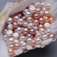 100% Natural Freshwater Pearl Bead DIY Jewelry Designer Findings Beads 5-9mm Oblate Orange Purple White Pearl Bead Loose Beads With Holes