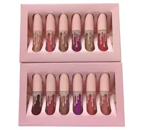 Maquillaje Lip Gloss Holiday Birthday Lipgloss Edition Kit de labios de 6 colores Colecci￳n de moda impermeable mate
