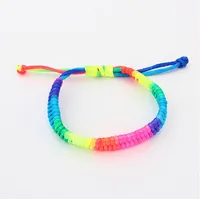 Braceletes para mulheres moda colorido cor de doces cor arco-íris estilo de malha corda cadeia pulseiras atacado frete grátis br209