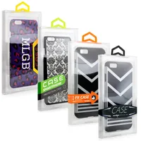 Anpassad Transparent Blank PVC Förpackning Plastlåda för iPhone 12 13 Mini Pro Max XS XR 7 8 Plus Telefonväska Skydd med innerfackhållare Färgglada hängare