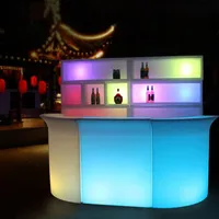 Lichtgevende LED Bar Teller Waterdichte Oplaadbare Rundbar LED Bartresen Meubels Kleur Veranderende Club Ober Bars Disco Party Al123