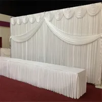 10ft * 20ft Свадебные завесы фон с густыми блестками Swag Высококачественные льда шелковые материалы свадьба стадии украшения