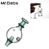 Glas Bubble Carb Cap Rauchen Zubehör mit beweglichem Perlen für 25mm OD Quarz Banger Nägel Glas Wasserbongs Pfeife DAB-Rigs