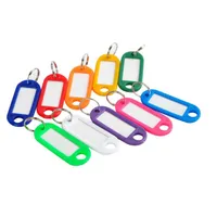 Sleutelhangers Life Wholesale Hot! 100 stuks Plastic Sleutel Tags Geassorteerde Sleutel Ringen ID-tags Naam Kaart Label Hot Koop