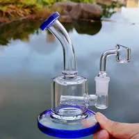6 Inch Mini Dab Rig Colorful Thick Glass Bongs Hookahs Inline Perc Water Pipes 14mm Joint Oil Rigs Small Bong With 4mm Quartz Banger