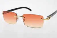 Free Shipping Rimless glasses New Black Flower Buffalo Horn SunGlasses Hot 3524012 Rimless Genuine Natural Horn SunGlasses Unisex