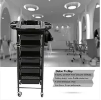 Hot Sales !!! Groothandel Gratis verzending Trolley Storage Tray Cart met 5 Plastic Trekladen voor haarsalon