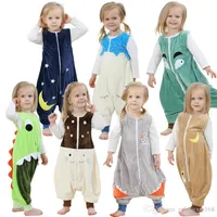 Детская шаль из мультфильма с милым жилетом и пижамой Спальный мешок из чистого хлопка с фланелевой пижамой