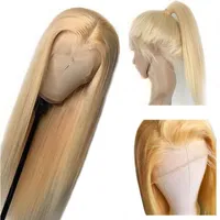 Wyprzedaż 360 koronki czołowej peruki Ombre brazylijski brązowy brązowy i miód blondynki podkreśla Zamknięcie peruki Remy Lace Front Human Hair Wigs