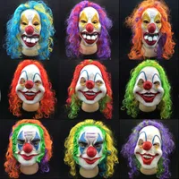 Хэллоуин Страшные партия маска Латекс клоун маска клоуна поморщился Страшные маски Halloween Полнолицевые Horror Scary маскарадные маски