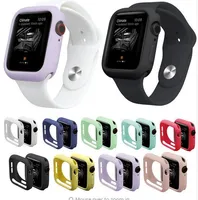 Nouvelle résistance Soft Silicone Case pour Apple Watch Iwatch Series 1 2 3 4 Couverture Case de protection complète 42mm 38mm 40mm 44mm Band accessoires